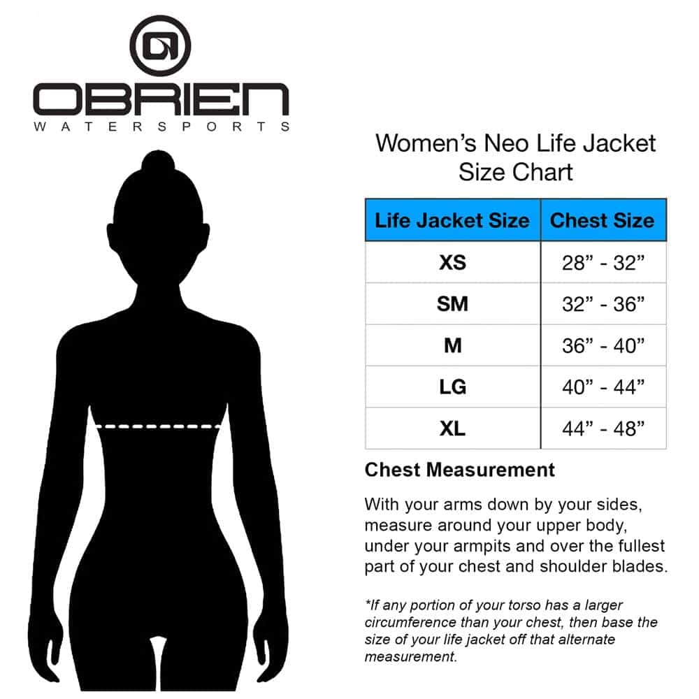 OBrien-life-vests_0006_Womens-size chart